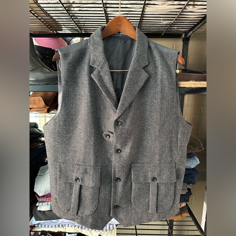 Wool Blend Tweed Vest